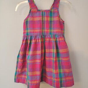 Hannah Andersson Girls Woven Plaid Cotton Sun Dress